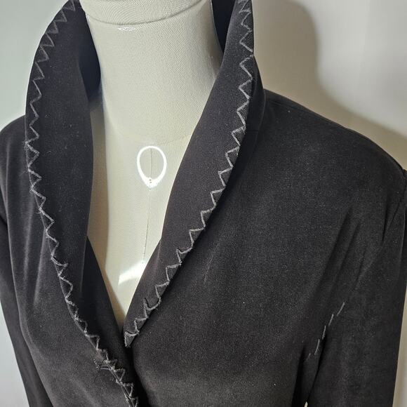 Women's Susan Graver Black Embroidered Blazer Size Medium - Picture 3 of 10